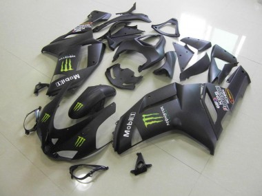 Matt Schwarz Monster 07-08 Kawasaki ZX6R Motorrad Verkleidung