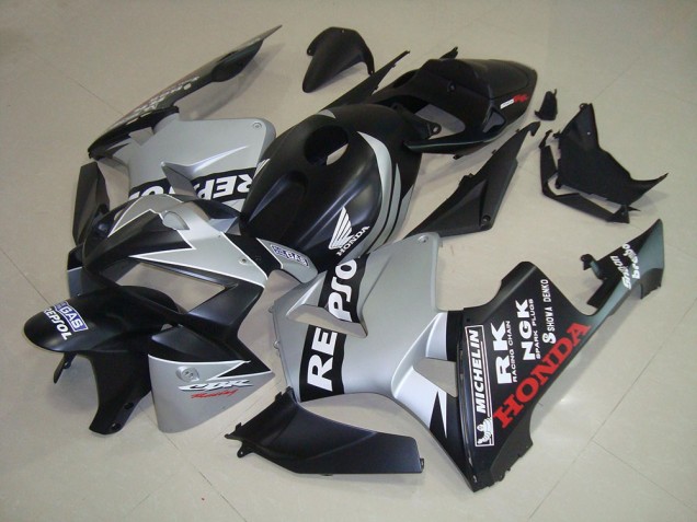 Matt Schwarz Silber Repsol 05-06 Honda CBR600RR Motorrad Verkleidung Matt Schwarz Silber Repsol 05-06 Honda CBR600RR Motorrad Verkleidung