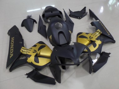 Matt Schwarz mit goldenem Totenkopf 05-06 Honda CBR600RR Motorrad Verkleidung