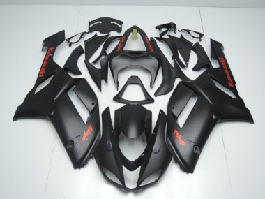 Matt Schwarz mit rotem Aufkleber 07-08 Kawasaki ZX6R Motorrad Verkleidung