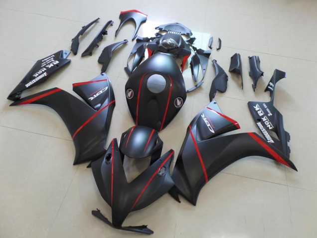 Matt Schwarz mit rotem Streifen 12-16 Honda CBR1000RR Motorrad Verkleidung Matt Schwarz mit rotem Streifen 12-16 Honda CBR1000RR Motorrad Verkleidung