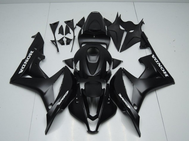 Matt Schwarz mit weißem Aufkleber 07-08 Honda CBR600RR Motorrad Verkleidung