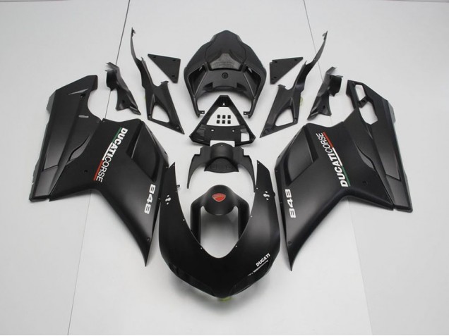 Matt Schwarz mit weißen Aufklebern 07-14 Ducati 848 1098 1198 Motorrad Verkleidung Matt Schwarz mit weißen Aufklebern 07-14 Ducati 848 1098 1198 Motorrad Verkleidung