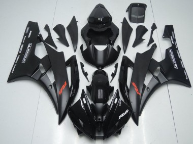 Matt Schwarz und glänzendes Schwarz 06-07 Yamaha YZF R6 Motorrad Verkleidung
