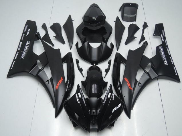 Matt Schwarz und glänzendes Schwarz 06-07 Yamaha YZF R6 Motorrad Verkleidung Matt Schwarz und glänzendes Schwarz 06-07 Yamaha YZF R6 Motorrad Verkleidung
