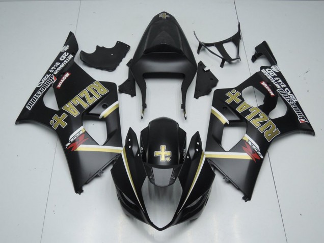 Matt Schwarzer Rizla 03-04 Suzuki GSXR 1000 Motorrad Verkleidung Matt Schwarzer Rizla 03-04 Suzuki GSXR 1000 Motorrad Verkleidung