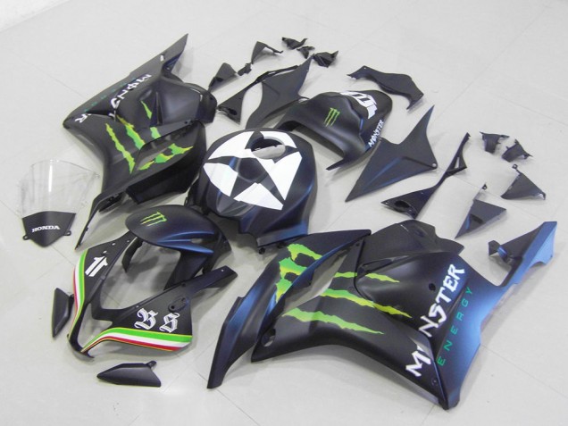 Monster Matt Schwarz 09-12 Honda CBR600RR Motorrad Verkleidung Monster Matt Schwarz 09-12 Honda CBR600RR Motorrad Verkleidung