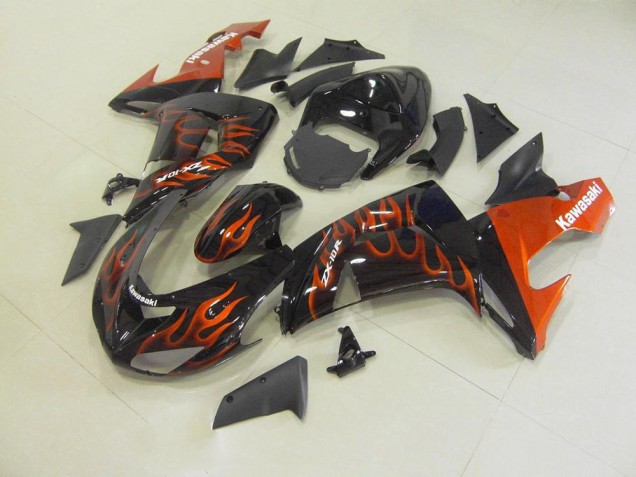 Orange Flamme 06-07 Kawasaki ZX10R Motorrad Verkleidung Orange Flamme 06-07 Kawasaki ZX10R Motorrad Verkleidung