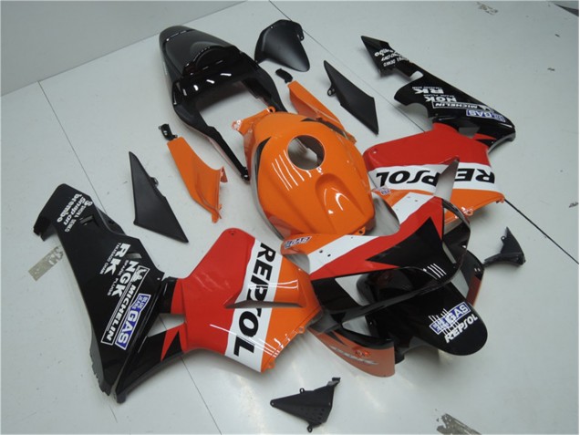 Orange Rot Schwarz Repsol 03-04 Honda CBR600RR Motorrad Verkleidung Orange Rot Schwarz Repsol 03-04 Honda CBR600RR Motorrad Verkleidung