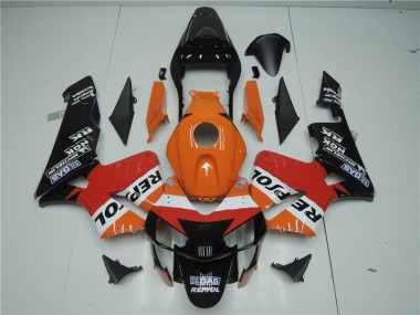 Orange Rot Schwarz Repsol 03-04 Honda CBR600RR Motorrad Verkleidung