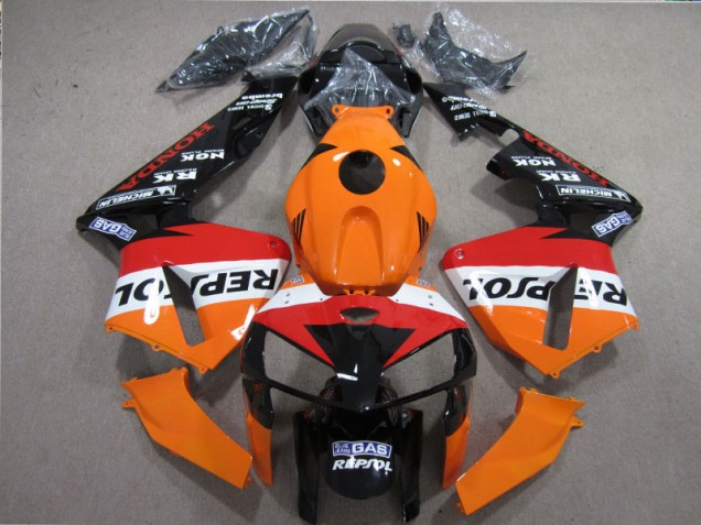 Orange Rot Schwarz Repsol 05-06 Honda CBR600RR Motorrad Verkleidung Orange Rot Schwarz Repsol 05-06 Honda CBR600RR Motorrad Verkleidung