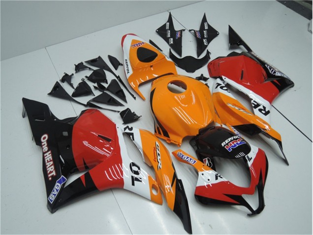 Orange Rot Schwarz Repsol 09-12 Honda CBR600RR Motorrad Verkleidung Orange Rot Schwarz Repsol 09-12 Honda CBR600RR Motorrad Verkleidung