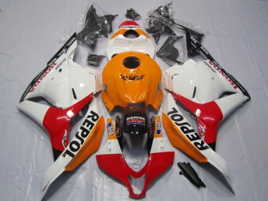 Orange Rot Weiß Repsol 09-12 Honda CBR600RR Motorrad Verkleidung