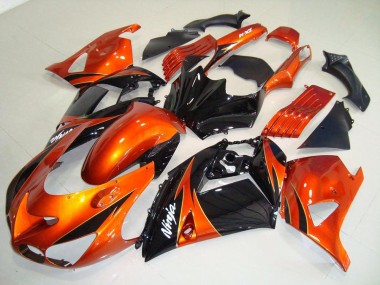 Orange Schwarz 06-11 Kawasaki ZX14R ZZR1400 Motorrad Verkleidung
