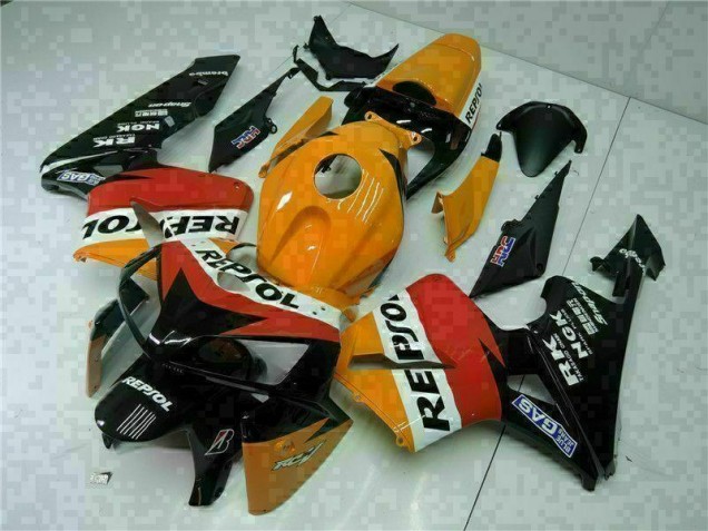 Orange Schwarz Repsol 05-06 Honda CBR600RR Motorrad Vollverkleidung Orange Schwarz Repsol 05-06 Honda CBR600RR Motorrad Vollverkleidung