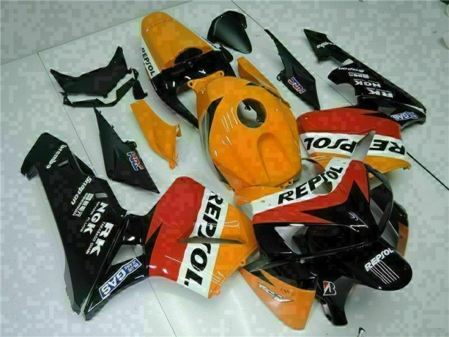 Orange Schwarz Repsol 05-06 Honda CBR600RR Motorrad Vollverkleidung Orange Schwarz Repsol 05-06 Honda CBR600RR Motorrad Vollverkleidung