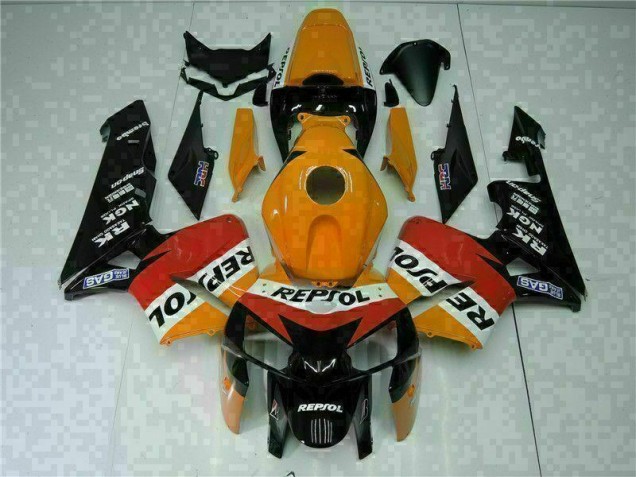 Orange Schwarz Repsol 05-06 Honda CBR600RR Motorrad Vollverkleidung Orange Schwarz Repsol 05-06 Honda CBR600RR Motorrad Vollverkleidung