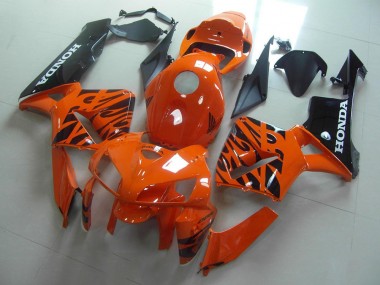Orange Schwarze Flamme 05-06 Honda CBR600RR Motorrad Verkleidung
