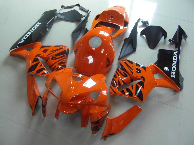 Orange Schwarze Flamme 05-06 Honda CBR600RR Motorrad Verkleidung Orange Schwarze Flamme 05-06 Honda CBR600RR Motorrad Verkleidung