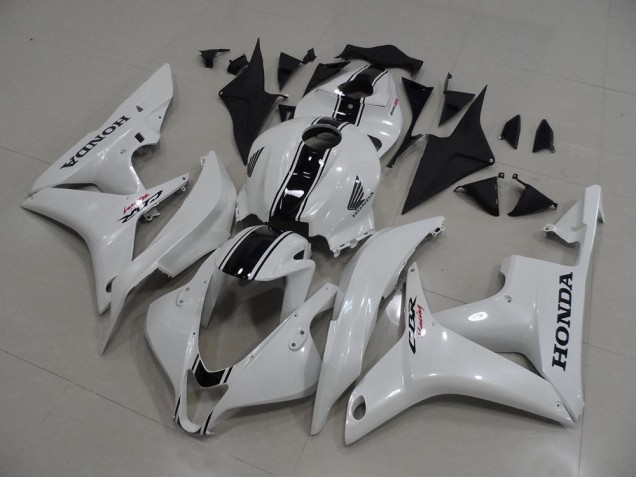 Perl Weiß mit schwarzen Streifen 07-08 Honda CBR600RR Motorrad Verkleidung