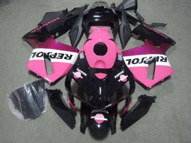 Rosa Schwarz Repsol 05-06 Honda CBR600RR Motorrad Verkleidung Rosa Schwarz Repsol 05-06 Honda CBR600RR Motorrad Verkleidung