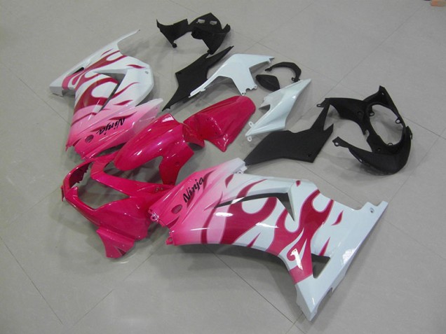Rosa Weiß 08-12 Kawasaki ZX250R Motorrad Verkleidung Rosa Weiß 08-12 Kawasaki ZX250R Motorrad Verkleidung