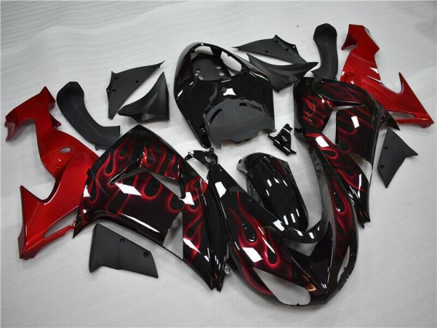 Rot Flamme 06-07 Kawasaki ZX10R Motorrad Verkleidung Rot Flamme 06-07 Kawasaki ZX10R Motorrad Verkleidung