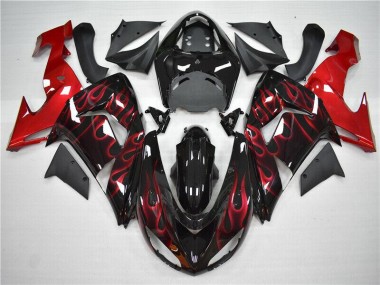 Rot Flamme 06-07 Kawasaki ZX10R Motorrad Verkleidung