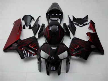 Rot Flamme Schwarz 05-06 Honda CBR600RR Motorrad Verkleidung