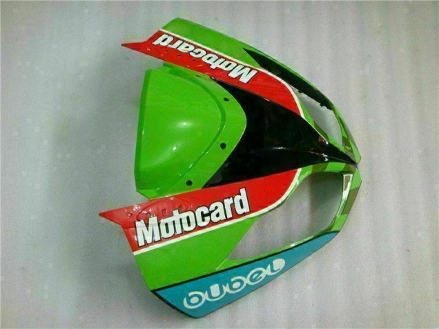 Rot Grün Motocard 09-12 Kawasaki ZX6R Motorrad Verkleidung Rot Grün Motocard 09-12 Kawasaki ZX6R Motorrad Verkleidung
