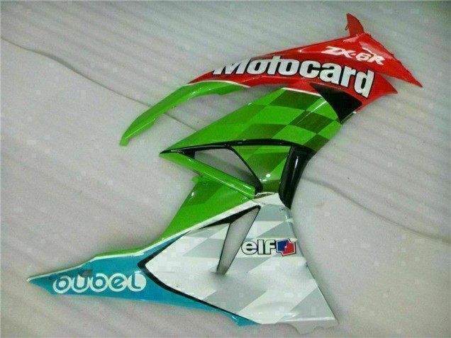 Rot Grün Motocard 09-12 Kawasaki ZX6R Motorrad Verkleidung Rot Grün Motocard 09-12 Kawasaki ZX6R Motorrad Verkleidung