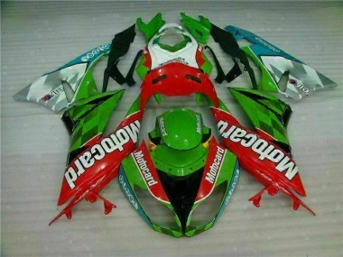 Rot Grün Motocard 09-12 Kawasaki ZX6R Motorrad Verkleidung