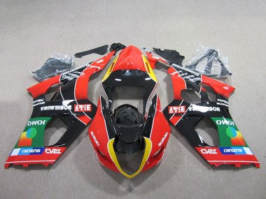 Rot Grün Schwarz 03-04 Suzuki GSXR 1000 Motorrad Verkleidung
