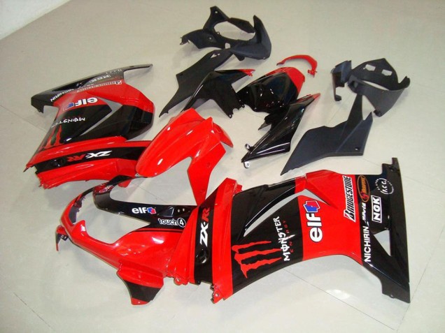 Rot Monster 08-12 Kawasaki ZX250R Motorrad Verkleidung Rot Monster 08-12 Kawasaki ZX250R Motorrad Verkleidung