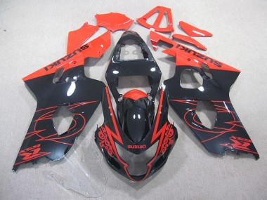 Rot Schwarz 04-05 Suzuki GSXR 750 Motorrad Verkleidung
