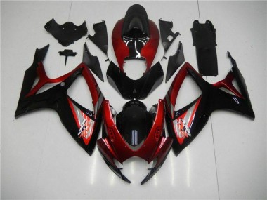 Rot Schwarz 06-07 Suzuki GSXR 600/750 Motorrad Verkleidung & Plastik
