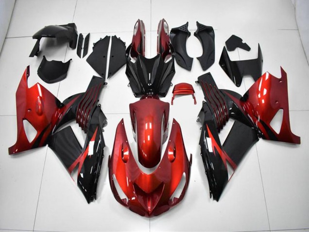 Rot Schwarz 06-11 Kawasaki ZX14R ZZR1400 Motorrad Verkleidung Rot Schwarz 06-11 Kawasaki ZX14R ZZR1400 Motorrad Verkleidung
