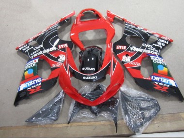 Rot Schwarz Denso 00-02 Suzuki GSXR 1000 Motorrad Verkleidung