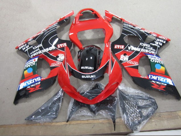Rot Schwarz Denso 00-02 Suzuki GSXR 1000 Motorrad Verkleidung Rot Schwarz Denso 00-02 Suzuki GSXR 1000 Motorrad Verkleidung