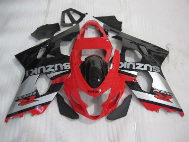 Rot Schwarz Silber 04-05 Suzuki GSXR 600 Motorrad Verkleidung
