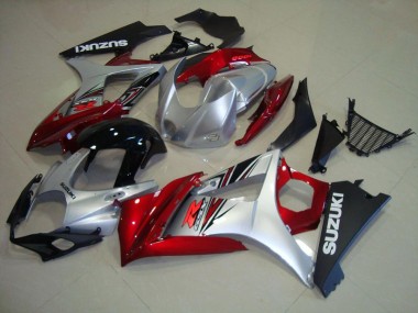 Rot Schwarz Silber 07-08 Suzuki GSXR 1000 Motorrad Verkleidung