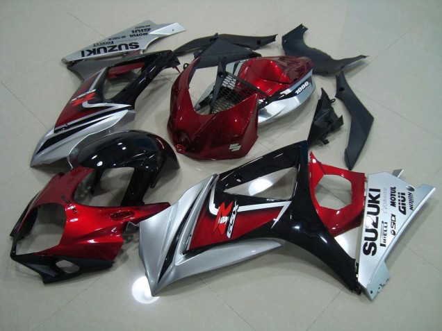 Rot Schwarz Silber 07-08 Suzuki GSXR 1000 Motorrad Verkleidungen Rot Schwarz Silber 07-08 Suzuki GSXR 1000 Motorrad Verkleidungen