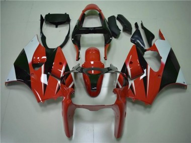Rot Schwarz Weiß 00-02 Kawasaki ZX6R Motorrad Verkleidung