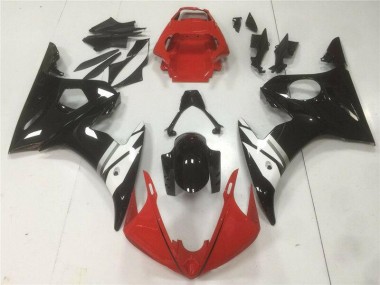 Rot Schwarz Weiß 03-05 Yamaha YZF R6 Motorrad Verkleidung