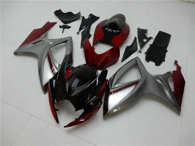 Rot Silber 06-07 Suzuki GSXR 600/750 Motorrad Verkleidung Rot Silber 06-07 Suzuki GSXR 600/750 Motorrad Verkleidung