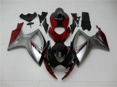 Rot Silber 06-07 Suzuki GSXR 600/750 Motorrad Verkleidung