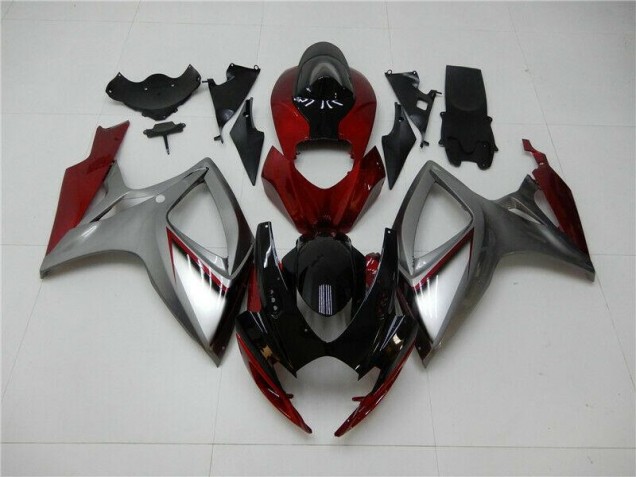 Rot Silber 06-07 Suzuki GSXR 600/750 Motorrad Verkleidung Rot Silber 06-07 Suzuki GSXR 600/750 Motorrad Verkleidung