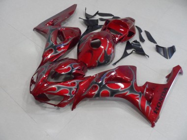 Rot Silber Flamme 06-07 Honda CBR1000RR Motorrad Verkleidung