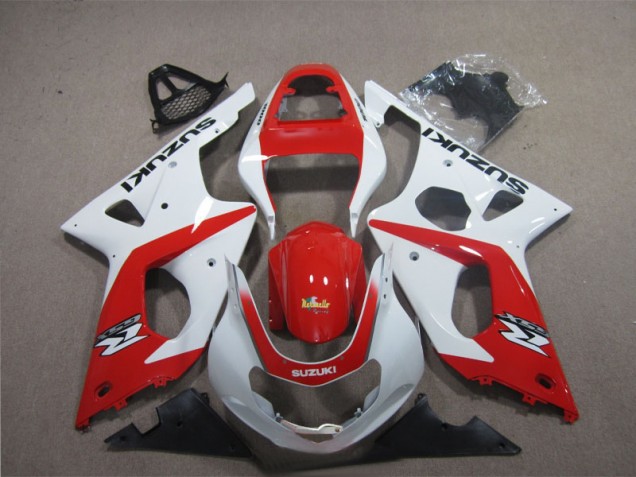 Rot Weiß 03-04 Suzuki GSXR 1000 Motorrad Verkleidung Rot Weiß 03-04 Suzuki GSXR 1000 Motorrad Verkleidung