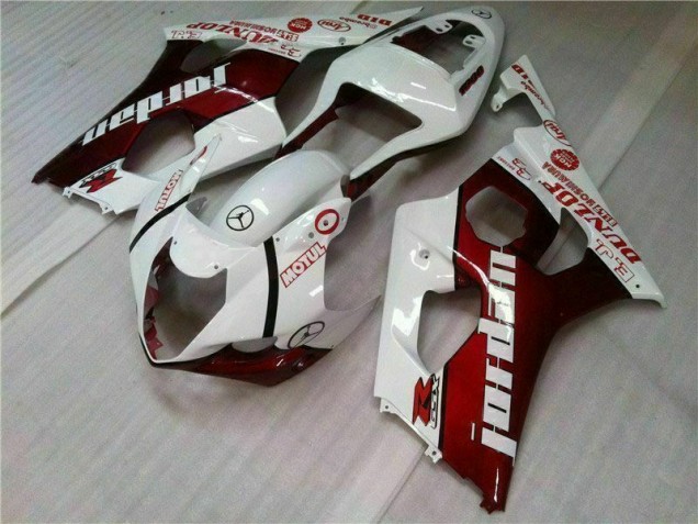 Rot Weiß 03-04 Suzuki GSXR 1000 Motorrad Verkleidungen Rot Weiß 03-04 Suzuki GSXR 1000 Motorrad Verkleidungen